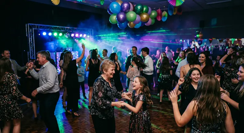 Family birthday party dancing